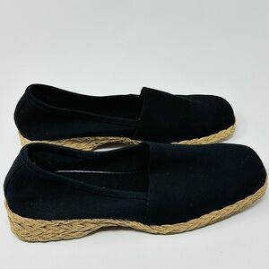 Easy Spirit Black Canvas Espadrilles size 9.5